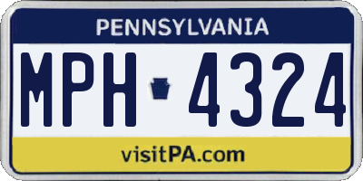 PA license plate MPH4324
