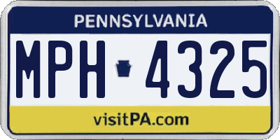 PA license plate MPH4325