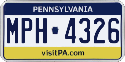 PA license plate MPH4326