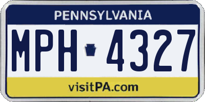 PA license plate MPH4327