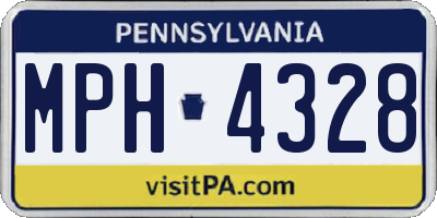 PA license plate MPH4328