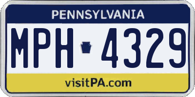 PA license plate MPH4329