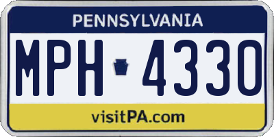 PA license plate MPH4330