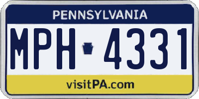 PA license plate MPH4331