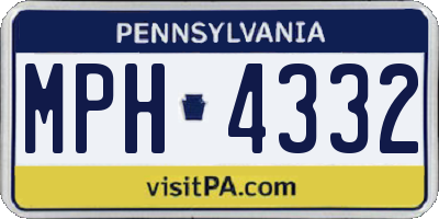 PA license plate MPH4332