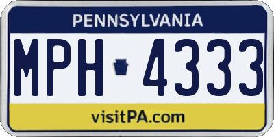 PA license plate MPH4333