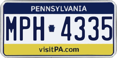 PA license plate MPH4335