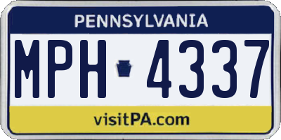 PA license plate MPH4337