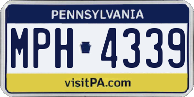PA license plate MPH4339