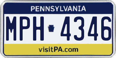 PA license plate MPH4346
