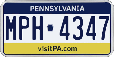 PA license plate MPH4347