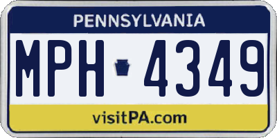 PA license plate MPH4349