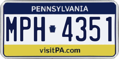 PA license plate MPH4351