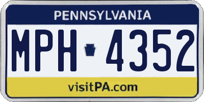 PA license plate MPH4352