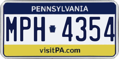PA license plate MPH4354