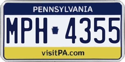 PA license plate MPH4355