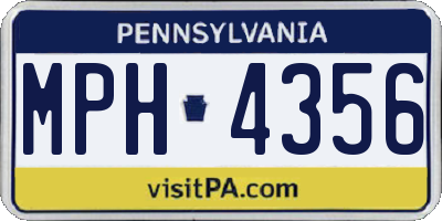 PA license plate MPH4356