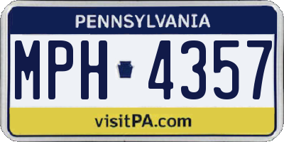 PA license plate MPH4357