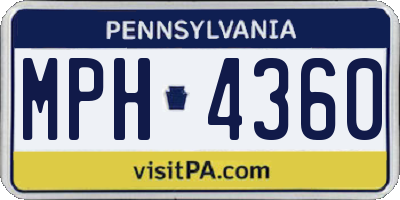 PA license plate MPH4360