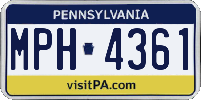 PA license plate MPH4361