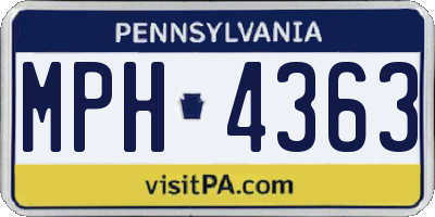 PA license plate MPH4363