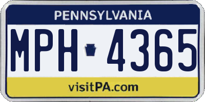 PA license plate MPH4365