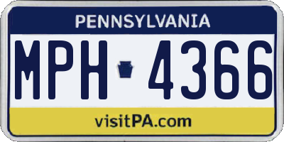 PA license plate MPH4366