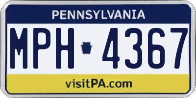 PA license plate MPH4367