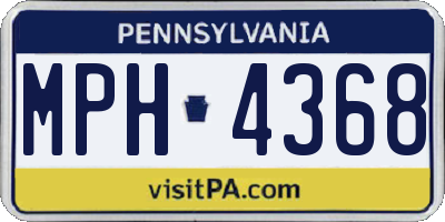 PA license plate MPH4368