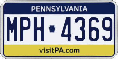 PA license plate MPH4369