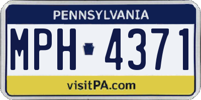 PA license plate MPH4371