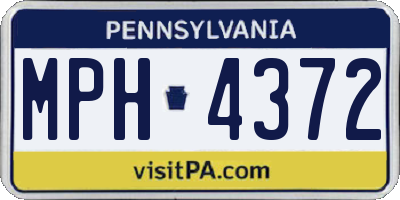 PA license plate MPH4372