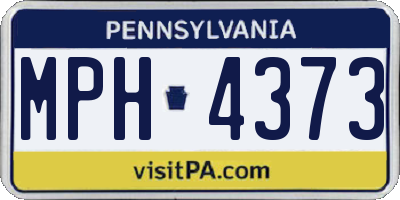 PA license plate MPH4373