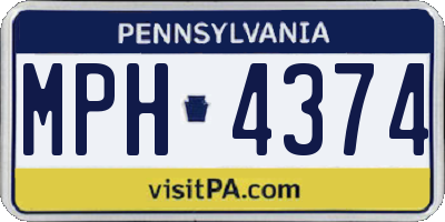 PA license plate MPH4374