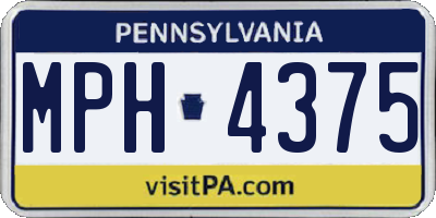 PA license plate MPH4375