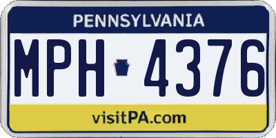 PA license plate MPH4376