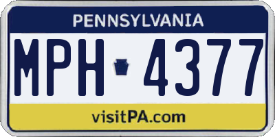 PA license plate MPH4377