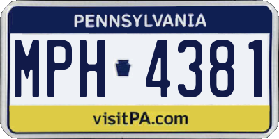 PA license plate MPH4381