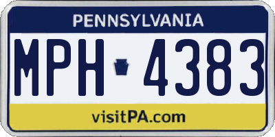 PA license plate MPH4383