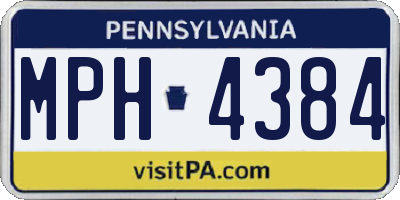PA license plate MPH4384