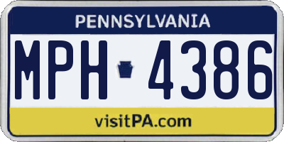 PA license plate MPH4386