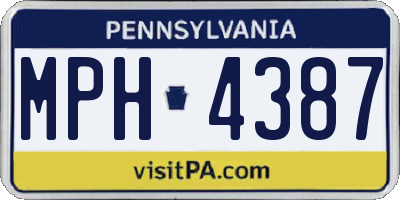 PA license plate MPH4387