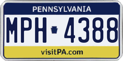 PA license plate MPH4388