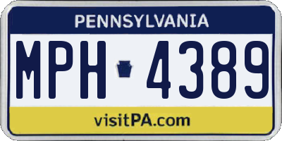 PA license plate MPH4389