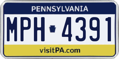 PA license plate MPH4391