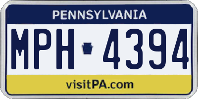 PA license plate MPH4394