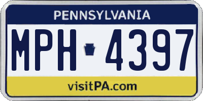 PA license plate MPH4397