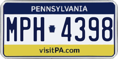 PA license plate MPH4398