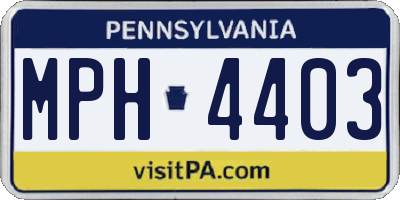PA license plate MPH4403