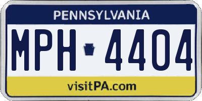 PA license plate MPH4404